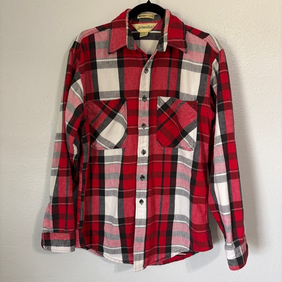 St. John's Bay Other - VTG St. Johns Bay BIG MAC Flannel Men's Medium Tall 100% Cotton Made in USA‎ Red
